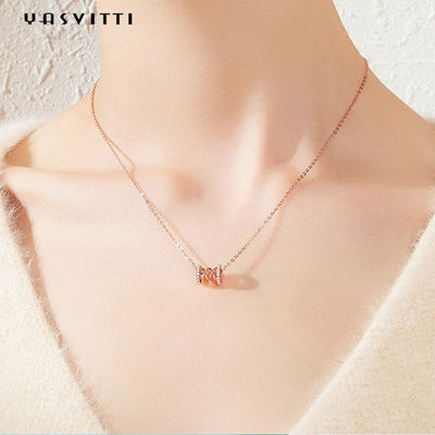 2.64g 40cm Urodziny Diamentowy naszyjnik z ćwiekami Obojczyk Talia 18k Wisiorek z czystego srebra