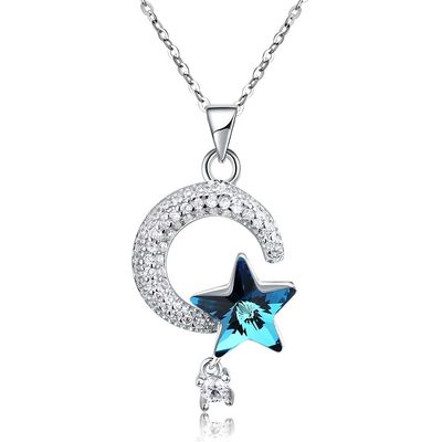 18,1 cala 4,2 g Sun And Moon Crystal Naszyjnik Święto Dziękczynienia 14k 925 Srebrny naszyjnik