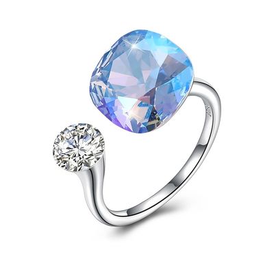 3,43 Gram 0,5 cm Srebrne zestawy biżuterii 925 Graduation Open Band Diamond Ring