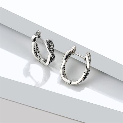 0.5in 1.7g Plecione kolczyki Hoop Twist Brincos Sterling Silver Szpilki Party ODM