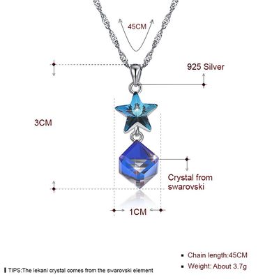 5A 3,7g 45cm Naszyjnik z cyrkonią w kształcie gwiazdy ODM Sterling Silver Diamond Necklace