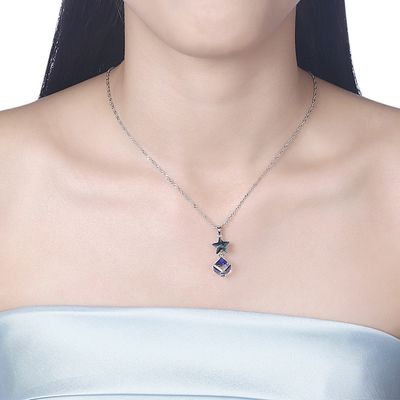 5A 3,7g 45cm Naszyjnik z cyrkonią w kształcie gwiazdy ODM Sterling Silver Diamond Necklace