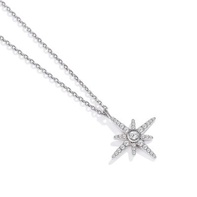 3x2cm Sterling Silver Naszyjnik Łańcuszki AAAAA CZ Biały pozłacany naszyjnik
