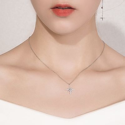 3x2cm Sterling Silver Naszyjnik Łańcuszki AAAAA CZ Biały pozłacany naszyjnik
