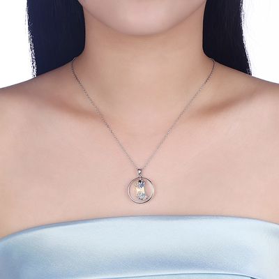 ODM 3.3g 2.8cm Sterling Silver Biżuteria Naszyjniki Księżyc Naszyjnik z łańcuszkiem obojczykowym