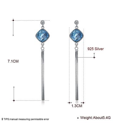 7,1 cm 0,19 uncji Sterling Silver Biżuteria Kolczyki Unisex Tassel Drop Kolczyk SGS