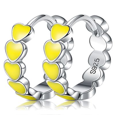 Gwintowane CZ 0,85 Gram 0,15 mm Srebrne kolczyki w kształcie serca Serce Szpilki
