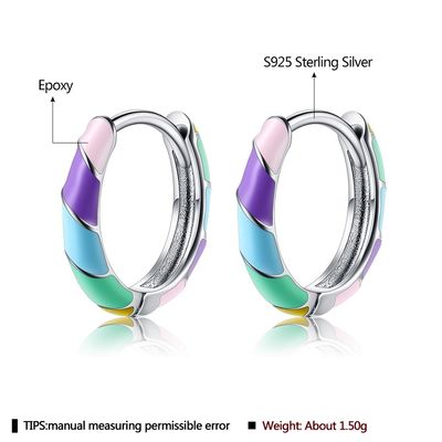 2,5x20mm 1 gram Srebrne kolczyki z biżuterią S925 Kolorowe kolczyki koła ODM