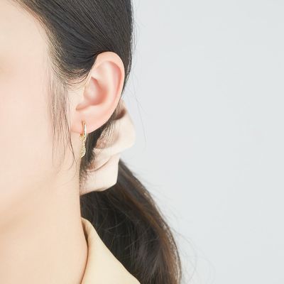 0,67in 2,2g Srebrne zestawy biżuterii Posrebrzane kolczyki z srebrną igłą CZ