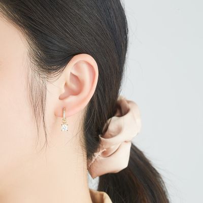 0,67in 2,2g Srebrne zestawy biżuterii Posrebrzane kolczyki z srebrną igłą CZ