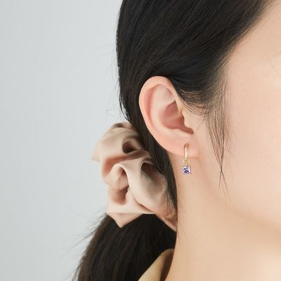 0,67in 2,2g Srebrne zestawy biżuterii Posrebrzane kolczyki z srebrną igłą CZ