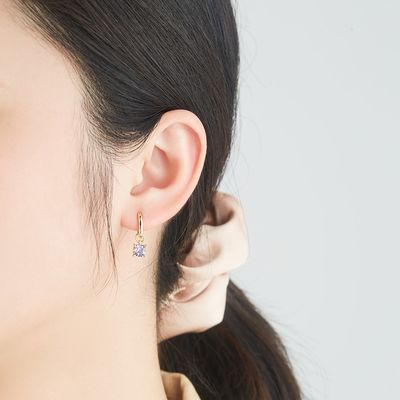 0,67in 2,2g Srebrne zestawy biżuterii Posrebrzane kolczyki z srebrną igłą CZ