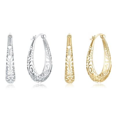 3x2,1 cm Metalowy kolczyk ze stopu srebra Lekki złoty polerowany Sterling Platinum Plated