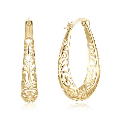 3x2,1 cm Metalowy kolczyk ze stopu srebra Lekki złoty polerowany Sterling Platinum Plated