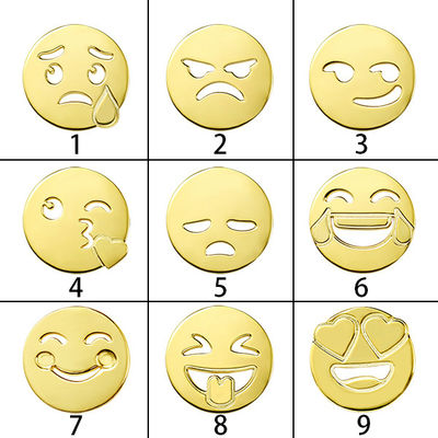 1.8ft 0.07 uncji Emoji Złoty Naszyjnik S925 Memorial Initial Name Naszyjnik