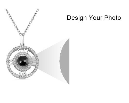 0.28in 0.17oz Niestandardowe srebrne naszyjniki Girlfriend Projective Photo Necklace ODM