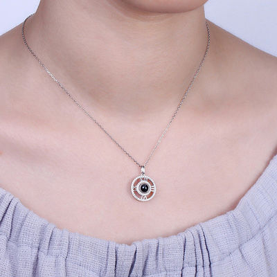 0.28in 0.17oz Niestandardowe srebrne naszyjniki Girlfriend Projective Photo Necklace ODM