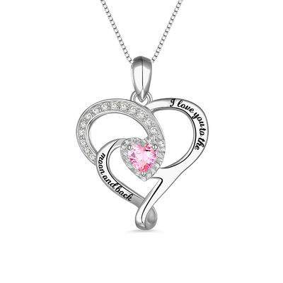 0.2in 0.14oz Diamentowy naszyjnik w kształcie serca Moon Birthstone Naszyjnik SGS