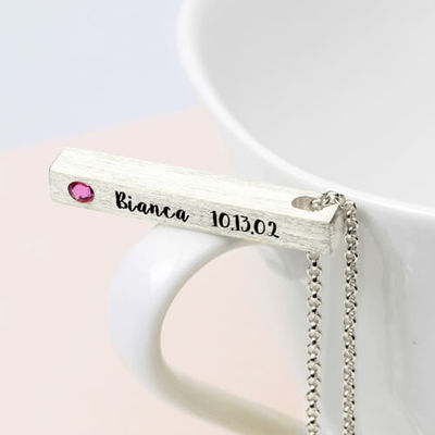 4x4x30mm 0,46 uncji Niestandardowe srebrne naszyjniki Srebrny prostokątny naszyjnik SGS