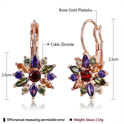21mm Kryształ 2.14g Niestandardowe kolczyki Hoop OEM Dangle Drop Hoop Kolczyki Biżuteria