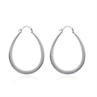 Platynowe gładkie koło 14-karatowe złote obręcze 30 × 21 mm dla kobiet Lady
