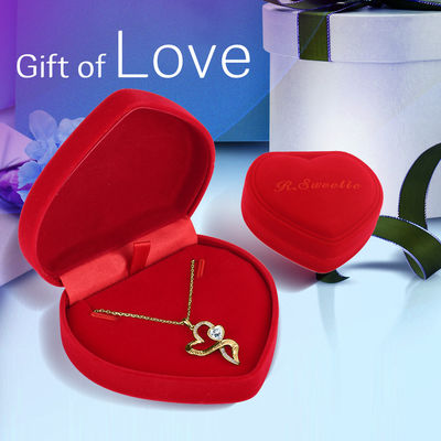 18in 0,29 uncji naszyjnik w kształcie podwójnego serca Gold Endless Love z białym kryształem Austrian crystalego