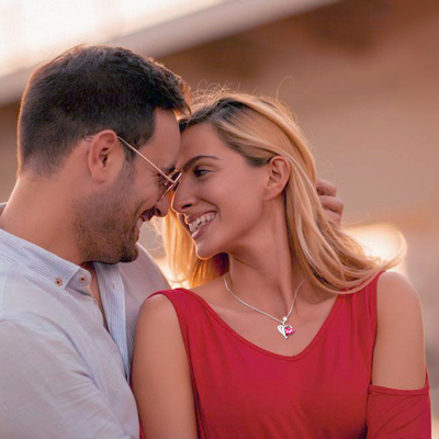0,79x0,98 cala Estetyczny srebrny naszyjnik w kształcie serca Love U Babe Heart